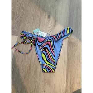 Full Tilt Women's Blue and Pink Bikini-and-tankini-bottoms size s